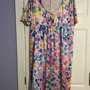 Colorful Abstract Print Dress